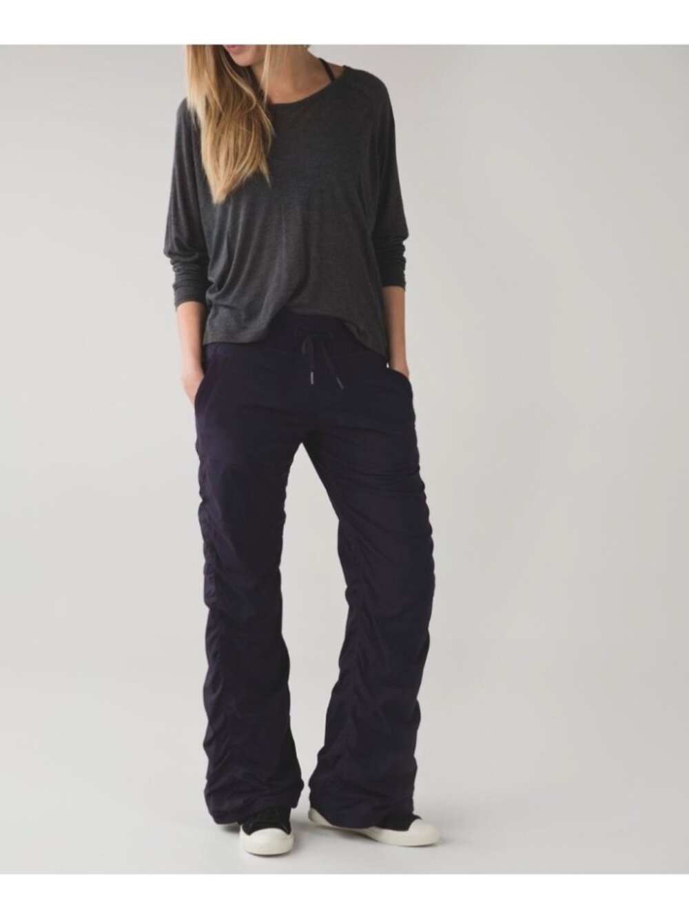 Lululemon Studio Pant II Black Ruched Pants Size 6
